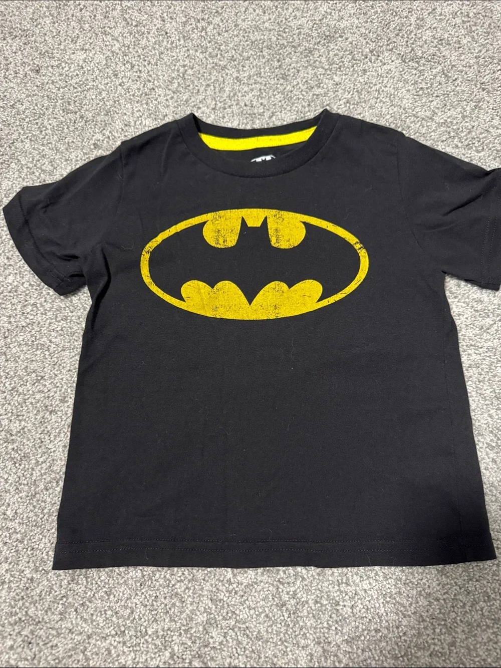 DC Comics Black T-Shirt with Yellow Batman Emblem